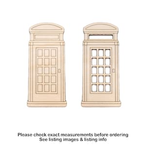 Telephone Booth Detail Wood Cutout-Outdoor Phone Booth-Various Sizes-DIY Crafts-Vintage Style Phone Box-Call Box Decor-Two Design Options