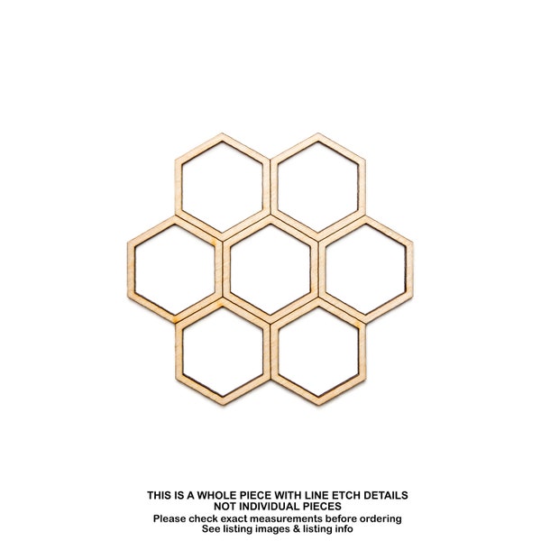 Honeycomb-Round-Wood Cutout-Detail Cut-Honey Bee Theme Decor-Various Sizes-Honeycomb Wood Accents-Geometric Shapes-Hexagon Shape-Open Combs