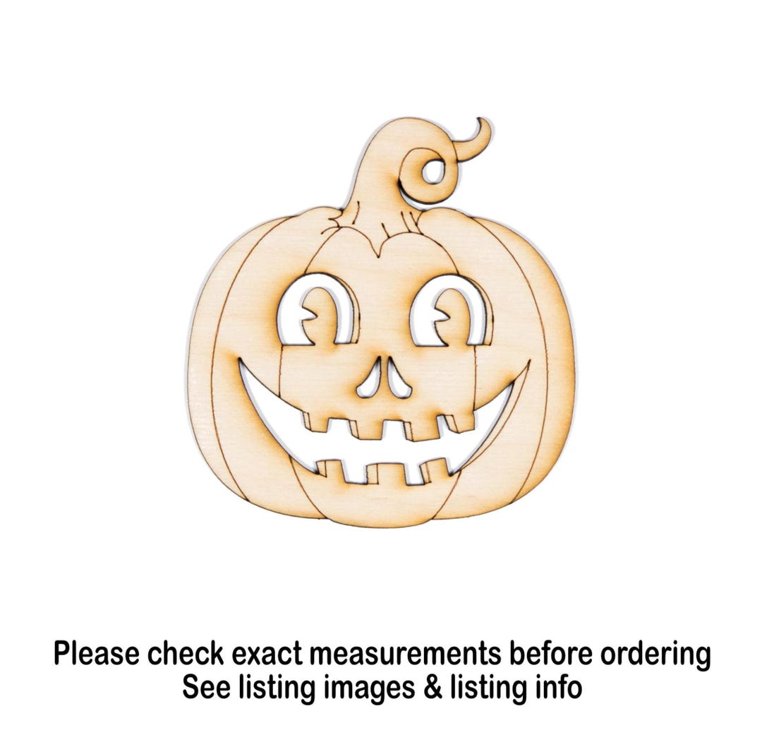Jack O Lantern Happy Face Wood Cutout - Laser Cut Unfinished Craft ...