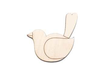 Birdie Wood Cutout - Laser Cut Unfinished Craft Shape - Multiple Sizes
