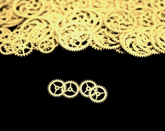 Brass Steampunk Gears, Steampunk Accessories, Steampunk Craft Jewelry Supply - 4qty - 3/4 Inch (19.05mm) Gears. Designer Special