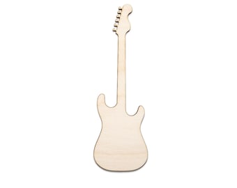 Electric Guitar Blank Wood Cutout - Laser Cut Unfinished Craft Shape - Multiple Sizes