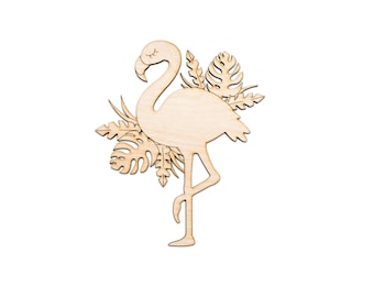Tropical Flamingo Wood Cutout-Tropical And Island Theme Wood Decor-Various Sizes-Tropical Party Favors-DIY Crafts-Tropical Party Crafts