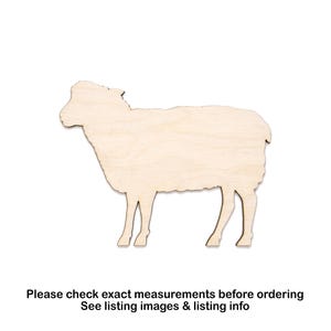 Schaf Rohling Holz Ausschnitt-Schaf Stehend-Verschiedene Größen-DIY Handwerk-Nutztiere-Bauernhof Dekor-Landhaus Dekor-Unfertiges Holz-Bauernhof Dekor