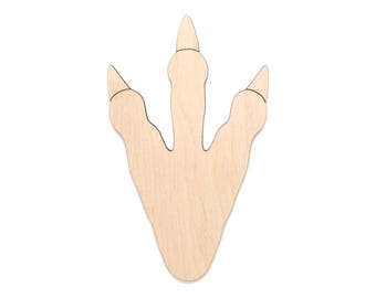 Dinosaur Foot Wood Cutout - Laser Cut Unfinished Craft Shape - Multiple Sizes
