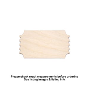 Ticket Blank Holz Ausschnitt-Karneval Ticket Dekor-Messe Ticket Dekor-Verschiedene Größen-DIY Schilder und Handwerk-Veranstaltungen Dekor-Eintrittskarten Schilder-Klassische Karte