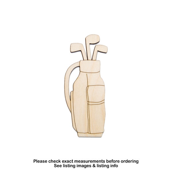 Golf Bag With Clubs Wood Cutout Detail-Golfing Theme Decor-Various Sizes-DIY Crafts-Unfinished Wood-Golfer Accessories Decor-Golf Sports