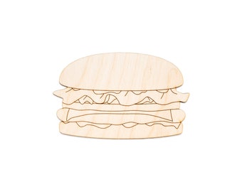 Cheeseburger Detail Wood Cutout-Fast Food Wood Decor-Various Sizes-Diner Food Theme Decor-Burger Wood Embellishments-DIY Food Crafts-Burgers