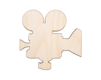 Movie Film Camera Blank Wood Cutout - Laser Cut Unfinished Craft Shape - Multiple Sizes