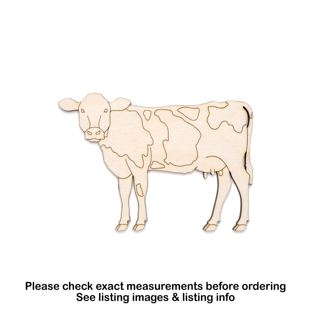 Cow Detail Wood Cutout-farm Animals Decor-various Sizes-diy Crafts-milk ...