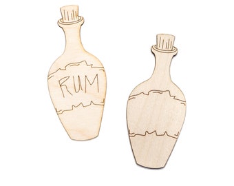 Rum Bottle-Detailed Wood Cutout-Pirate Rum Bottle-Various Sizes-Pirate Decor-Alcohol Drink Decor-Pirates Rum-Pirate Party Theme Decor-DIY