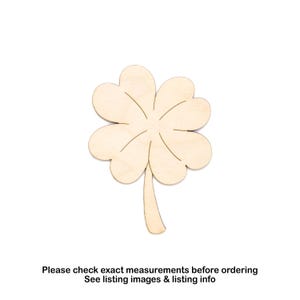 Shamrock-Four Leaf Clover Wood Cutout-St Patrick&#39;s Day Decor-Wooden Clover-Various Sizes-DIY Crafts-Holiday Party Crafts-Plant Decor-Clovers