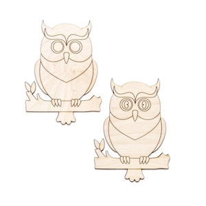 Chouette sur branche-détails en bois-décor bois hibou-faune-diverses tailles-deux options de conception-chouette rétro-décor bois animal-oiseaux de proie