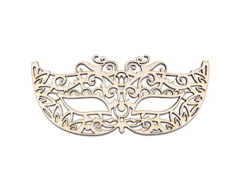 Masquerade Eye Mask Lace Style Wood Cutout - Laser Cut Unfinished Craft Shape - Multiple Sizes
