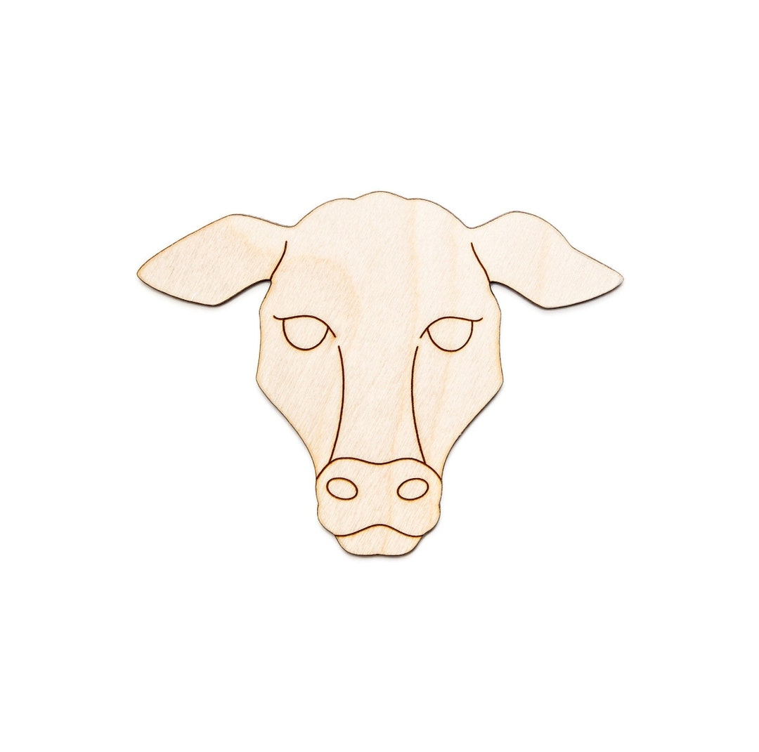 Cow Headdetail Wood Cutoutfarm Animals Wood Decorcows and Bulls
