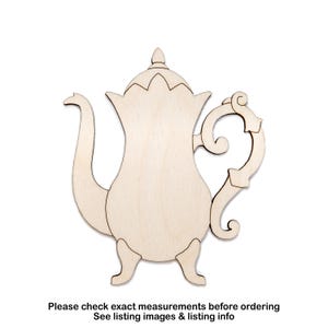Teapot Vintage Wood Cutout - Laser Cut Unfinished Craft Shape - Multiple Sizes