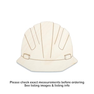 Hard Hat Detail Wood Cutout-Construction Worker Decor-Various Sizes-DIY Crafts-Safety Helmet-Hard Hat Front View-Unfinished Wood Crafts