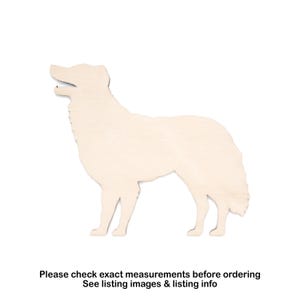 Recorte de madera en blanco de perro pastor - Decoración para amantes de los perros - Perro de granja - Varios tamaños - Manualidades DIY - Perro para pintar - Madera sin terminar - Decoración para mascotas - Decoración del hogar - Decoración para casa de perro