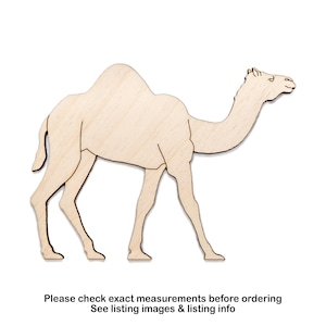 Camel Detailed Wood Cutout - Laser Cut Unfinished Craft Shape - Multiple Sizes