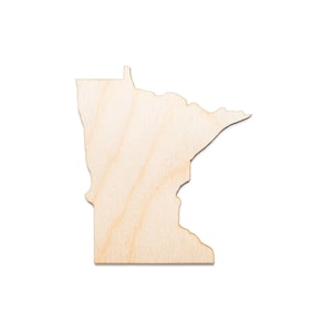 Minnesota State Wood Cutout-Decoração de estado doméstico-Vários tamanhos-Decoração de geografia-Decoração de estados dos EUA-Recortes de estados individuais-Decoração de estados de madeira