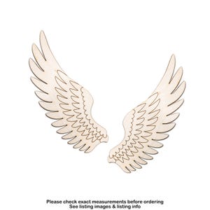 Bird Wings Wood Cutout-Detail-Two Piece Set-Birds Decor-Wooden Wings-Angel Wing-Various Sizes-DIY Crafts-Feathered Wing Design-Flight Decor