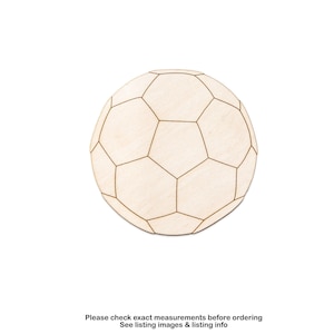 Ballon de football - Bois découpé avec détails - Décoration en bois sur le thème du sport - Décoration sur le thème du football - Différentes tailles - Bricolage - Loisirs créatifs pour le sport et les jeux - Sports actifs
