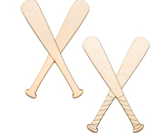 Battes de baseball Crossed-Wood Cutout-Baseball Theme Decor-Sports Wood Cuts-Various Sizes-Two Design Options-Sports Decor-Baseball Theme Crafts