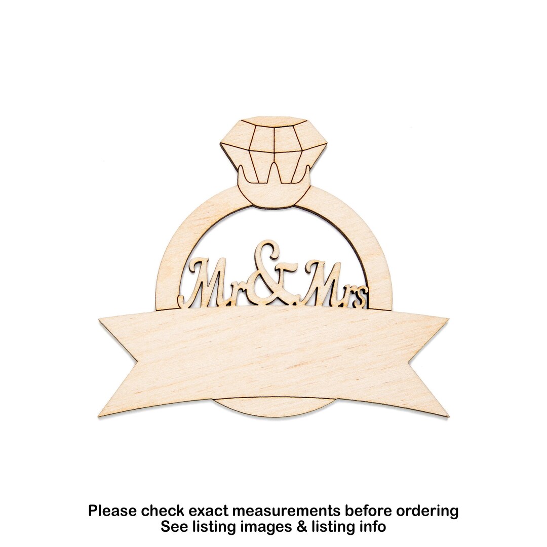 Mr. and Mrs. Wedding Ring With Banner Wood Cutout-make Your Own Signs ...
