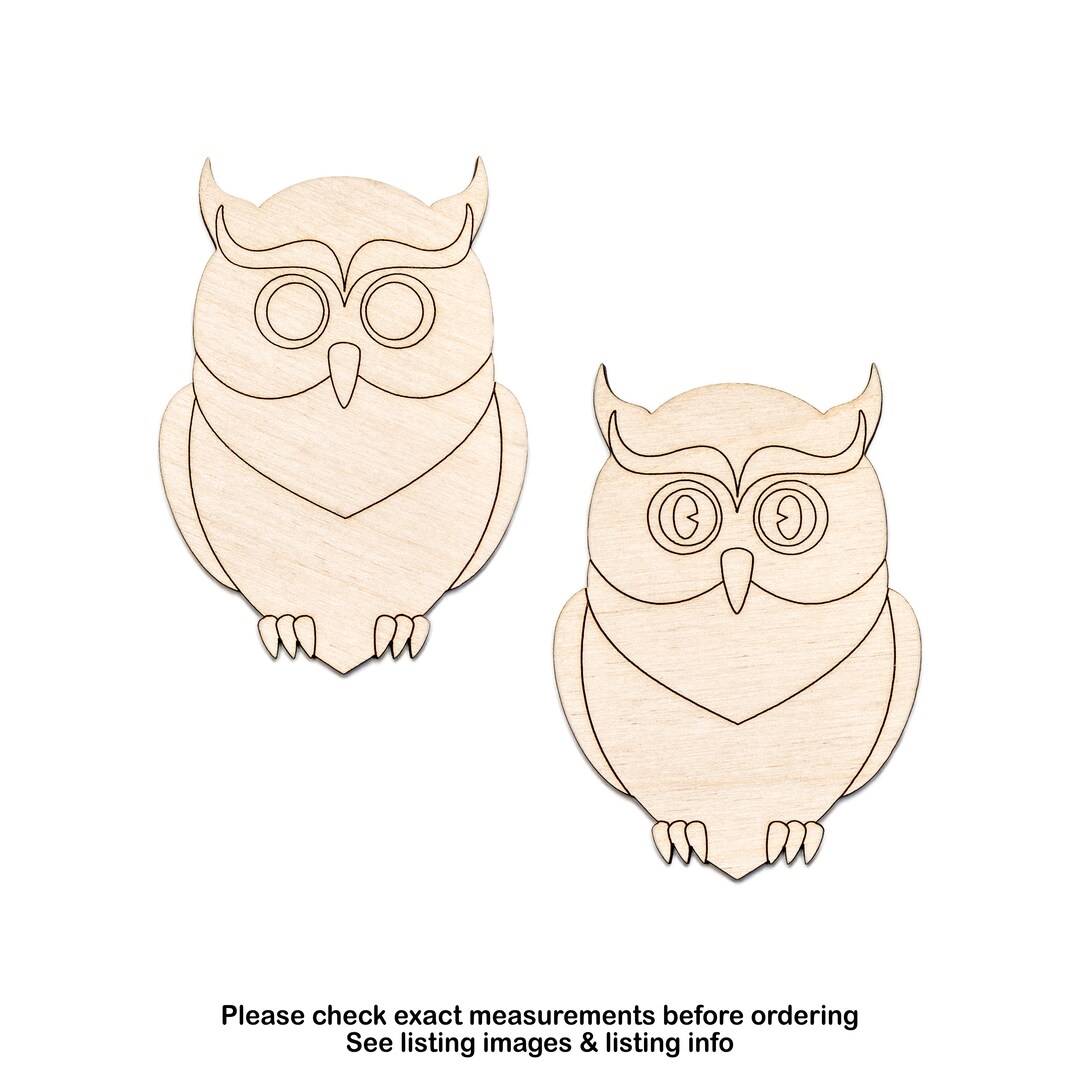 Owl Detail Wood Cutout Nocturnal Birds-cute Owl Decor-various Sizes-diy Crafts-unfinished Wood ...