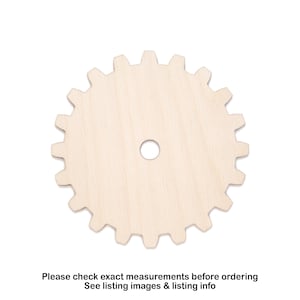Solid Gear 20 Tooth Wood Cutout-Chunky Teeth-Various Sizes-DIY Crafts-Steampunk Cogs-Industrial Decor-Robotic Cogs-Wooden Steampunk Decor