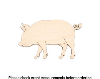 Pig Wood Cutout - Laser Cut Unfinished Craft Shape - Multiple Sizes