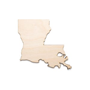 Recorte de madeira do estado de Louisiana - Decoração de madeira do estado - Vários tamanhos - Decoração de geografia - Decoração do estado dos EUA - Recortes de estado individuais - Decoração de casa de estados de madeira