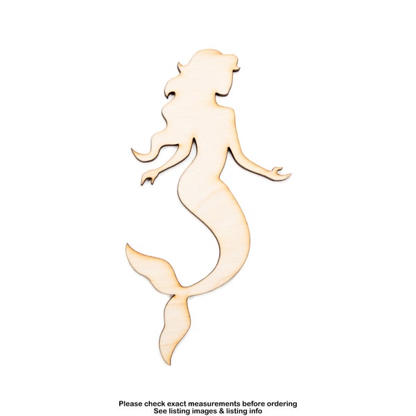 Mermaid-Blank Wood Cutout-Mermaid Wood Decor-Various Sizes-DIY Crafts-Mermaid Theme Decor-Mythical Sea Creatures-Mermaid Silhouette Cutout