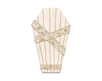 Sealed Coffin Wood Cutout - Laser Cut Unfinished Craft Shape - Multiple Sizes
