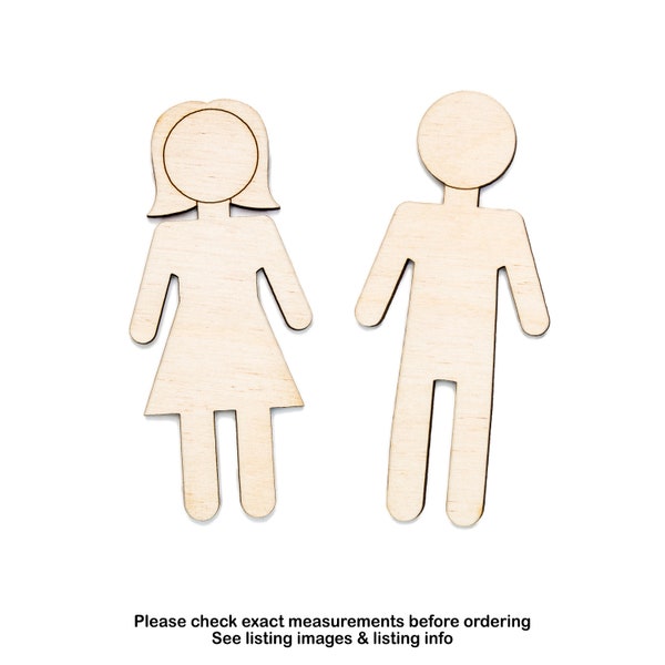 Stick Figure People Wood Cutout-Various Sizes-Unfinished Wood-Person Cutout-Man And Woman Cutout-DIY Crafts-Paintable People Decor-Crafts