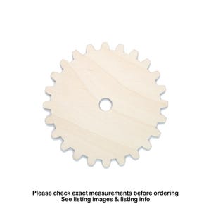 Solid Gear 24 Tooth-Wood Gear-Chunky Teeth-Laser Cut -Choose A Size-DIY Crafts-Steampunk Crafts-Wood cutout-Cogs-Wooden Crafts-Steampunk
