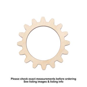 Open Gear 16 Tooth-Chunky Teeth Wood Cutout-Laser Cut-Various Sizes-DIY Crafts-Steampunk Crafts-Wood Cogs-Mechanical-Robotic Wood Decor