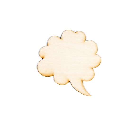 Cloud Speech Bubble Fat-blank Wood Cutout-unfinished-various Sizes