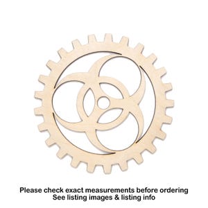 Bio-hazard Gear Wood Cutout-Steampunk Design-Various Sizes-Laser Cut-Waste Land Theme Decor, Industrial Theme Crafts-Mechanical Decor-DIY