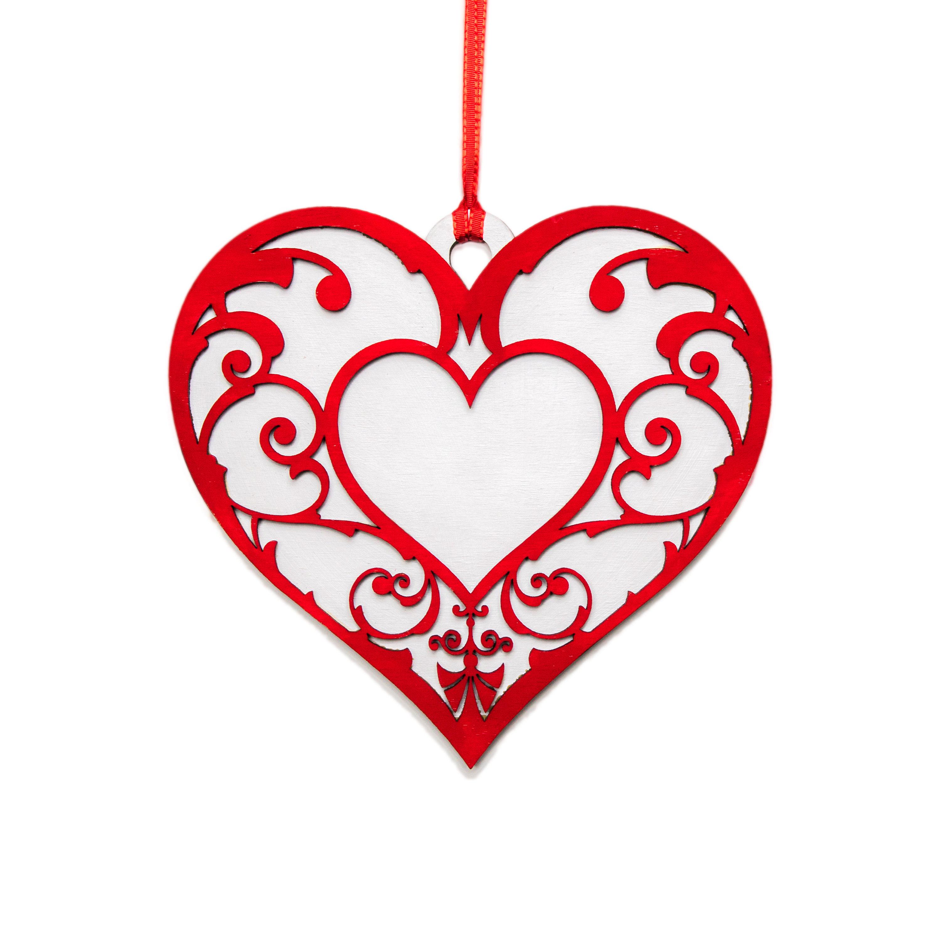 3/4 pezzi in legno a forma di cuore ornamento San Valentino decorazione