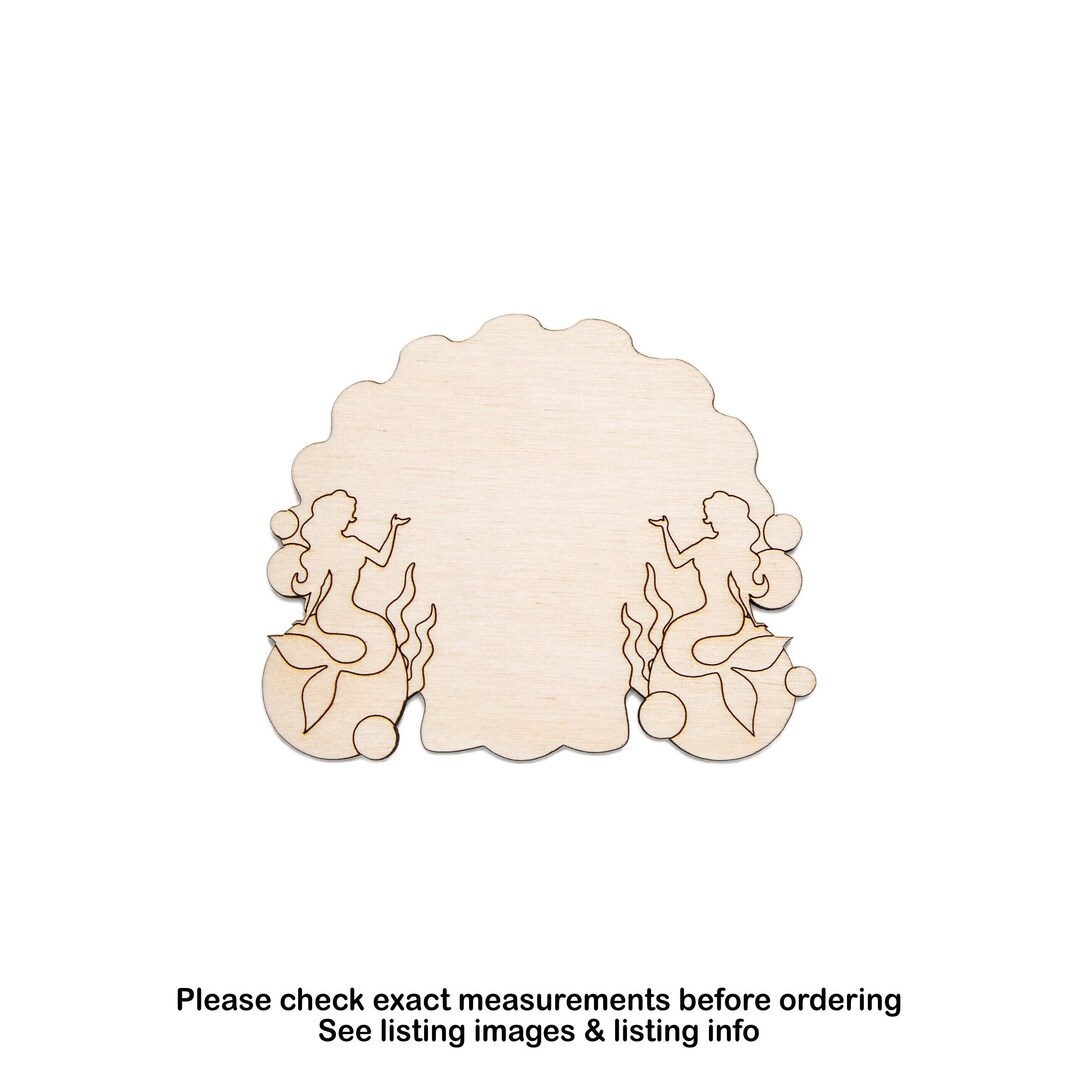Clam Shell Mermaid Sign Wood Cutout - Laser Cut Unfinished Craft Shape ...