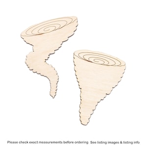 Tornado-Wood Cutout-Tornado Wood Shapes-Stormy Weather Decor-Two Design Options-Various Sizes-DIY Crafts-Unfinished Wood Cuts-Tornado Theme