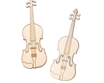 Violin - Detail Wood Cutout Musical Instruments Theme Decor Musician Crafts Various Sizes DIY Crafts Violin Embellishment Two Design Options