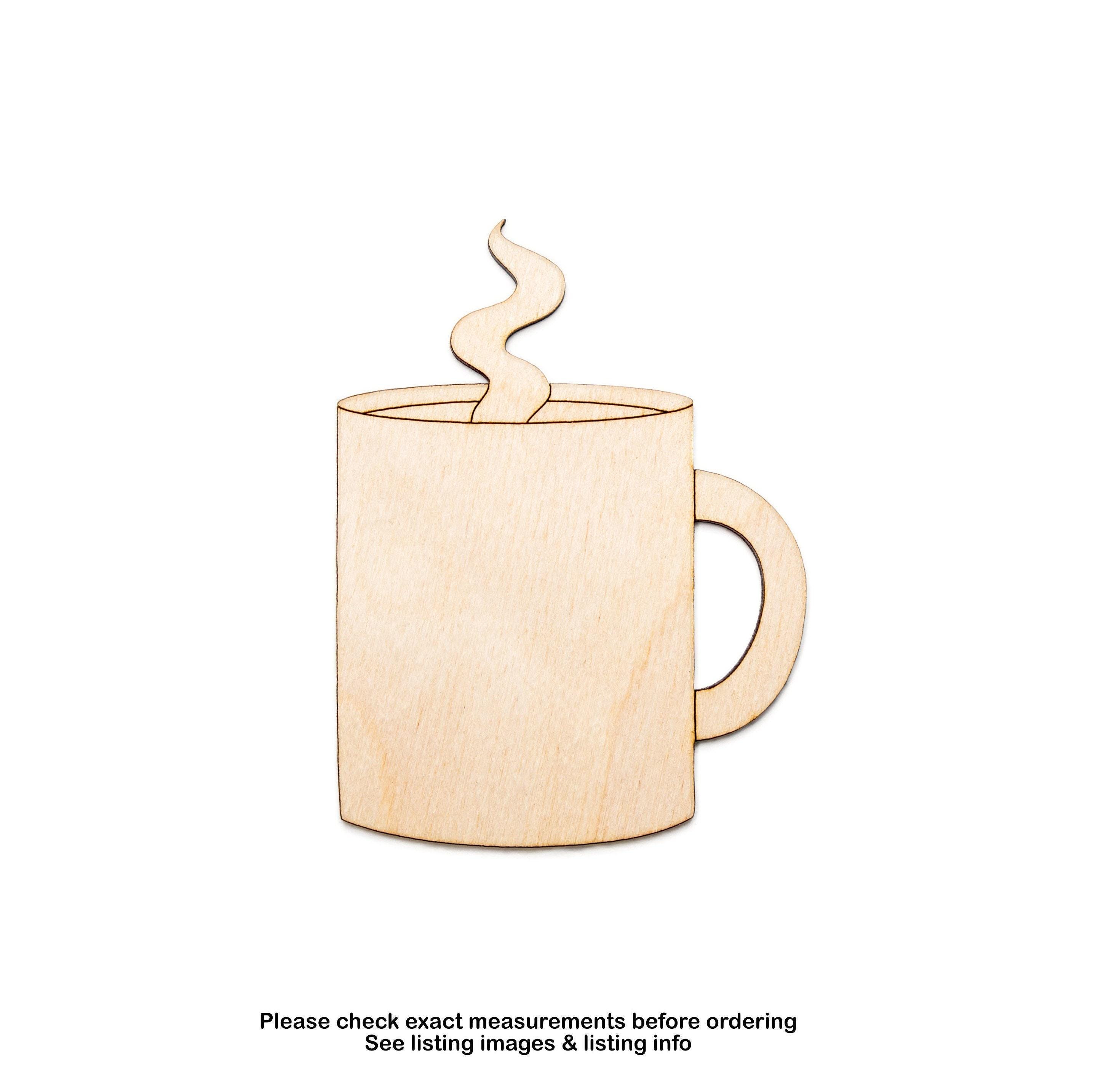 Coffee Mug Wood Cutout-Steaming Coffee Cup Designs-Various Sizes-Coffee Theme Decor-Mugs And Cups-Coffee Drinks Wood Decor-Blank Wood Mug