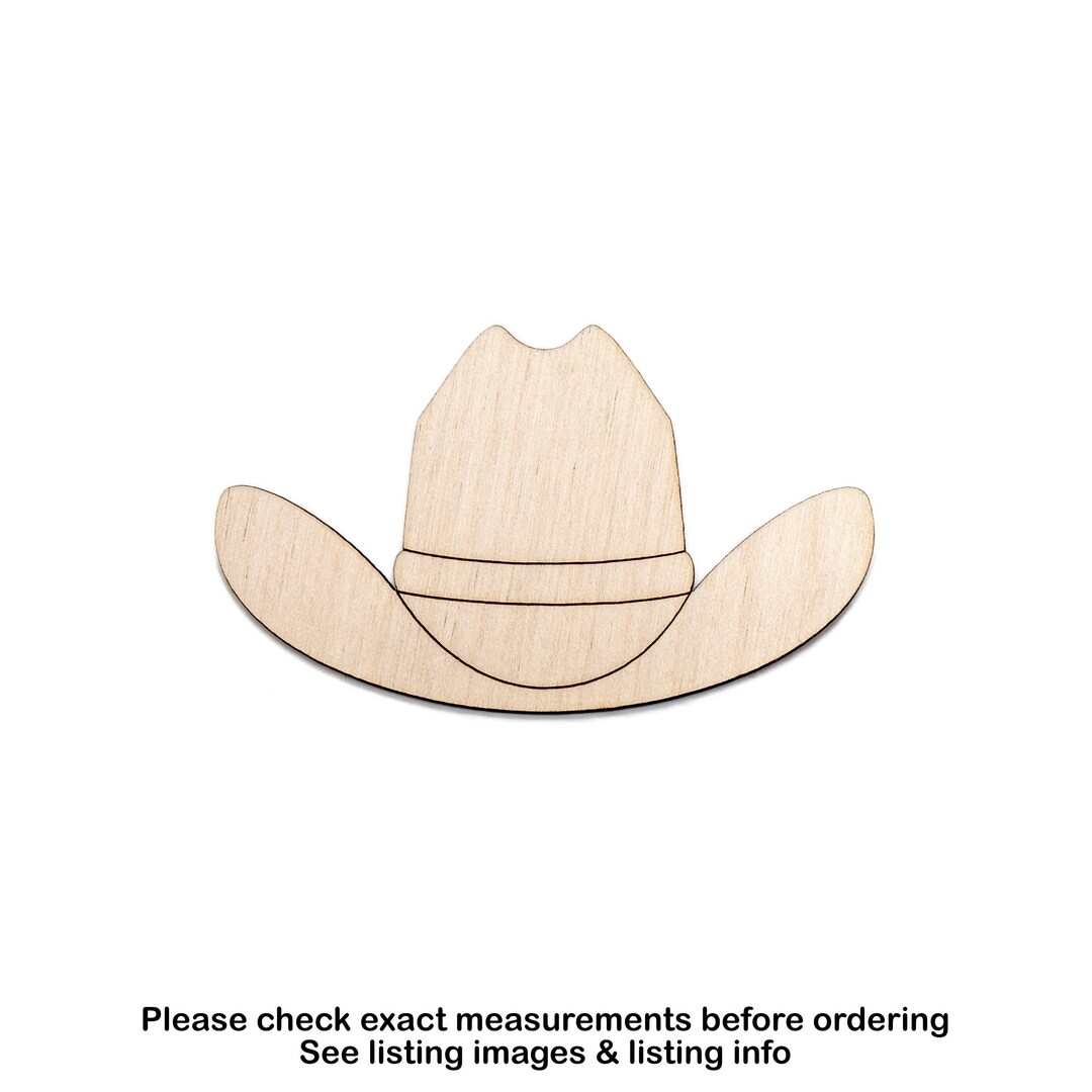 Cowboy Hat-wood Cutout-front View-cowboy Decor-western Decor-various