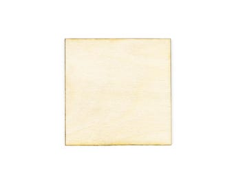 Figura cuadrada de madera cortada con láser, sin acabado, para manualidades. Varios tamaños.