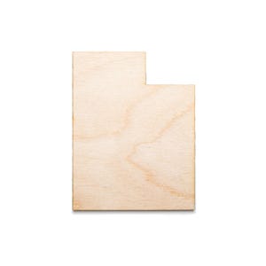 Recorte de madeira do estado de Utah - Decoração de estado para casa - Decoração de viagem - Vários tamanhos - Artesanato faça você mesmo - Formato de estado em branco - Decoração de estados dos EUA - Peça individual - Decoração para casa