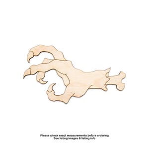 Monster Hand Wood Cutout - Laser Cut Unfinished Craft Shape - Multiple Sizes