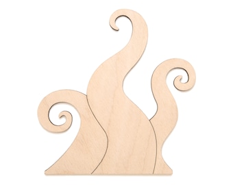 Spiral Bunch Detail Wood Cutout - Laser Cut Unfinished Craft Shape - Multiple Sizes