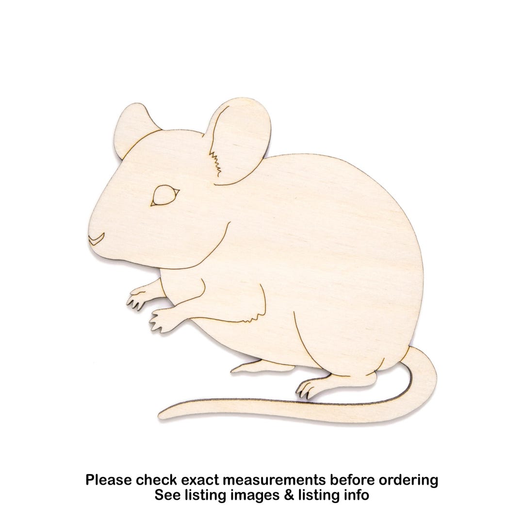 Mouse Detailed Wood Cutout - Laser Cut Unfinished Craft Shape ...